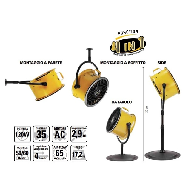 Vendita online Ventilatore d'aria ad alta velocità tamburato diam.35 cm. CT004
